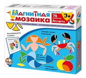 Мозаика магнитная Ассорти, 78 элементов (Десятое королевство, 02867ДК)
