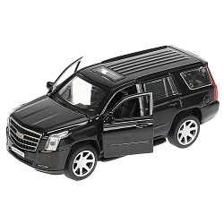 Машина инерционная металлическая - Cadillac Escalade, 12 см, черный, открываются двери (Технопарк, ESCALADE-BK) - миниатюра