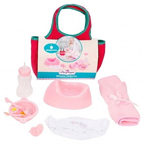 Набор аксессуаров для куклы - Уроки заботы, 9 предметов (Mary Poppins, 453146)
