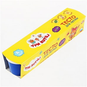 Тесто для лепки - Три Кота, 4 цвета по 60 г, неон (MultiArt, 100PDNEON4-TC)