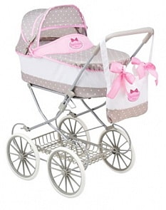 Bambolina Boutique - Большая классическая коляска для куклы с сумкой (Dimian, BD1606-M4)