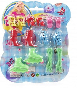 Обувь для куклы 23-29 см, 7 пар, разные цвета (Наша Игрушка, CH868) (ассортимент)