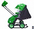 Санки-коляска Snow Galaxy - City-1-1 - Серый Зайка, цвет зеленый на больших надувных колесах, сумка, варежки  - миниатюра №2