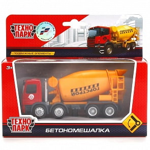Металлическая машинка – Бетономешалка, 1:64, длина 13 см., подвижные элементы (Технопарк, U1401A-6sim)