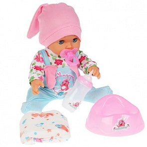 Пупс озвученный Бри Кроля 30 см Энчантималс пьет писает закрывает глазки 40 фраз 4 аксессуара (Карапуз, Y30HDS-DP-BUNNY-EN-RU)