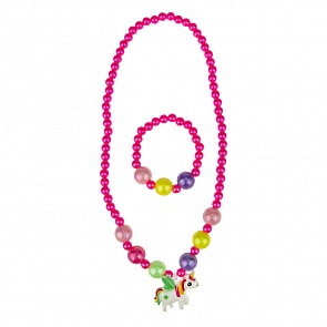 Набор украшений - Unicorn Bijou, 2 предмета: розовые бусы единорог, браслет (1Toy, Т19137)