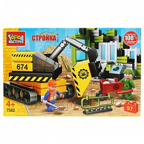 Конструктор Город мастеров – Стройка военной базы, с фигурками, 97 деталей (Город мастеров, 7582-KK)