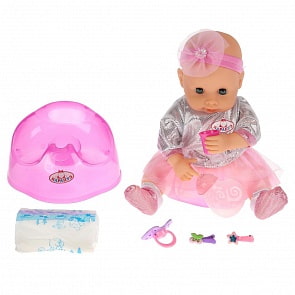 Функциональный пупс Анечка, 40 см, пьет и писает, двигает ручкой, пьет из трубочки (Карапуз, 8070-XMY)