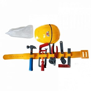 Набор строительных инструментов с каской на ремне (P526-H40006)