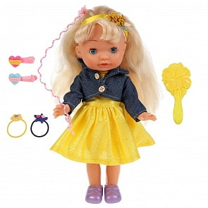 Кукла озвученная Алина 30 см Барбарики 2 цветные пряди и расческа (Карапуз, Y30D-POLI-19-MH-35130)