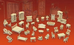 Сборная деревянная модель - Гарнитур (Wooden Toys, P077)