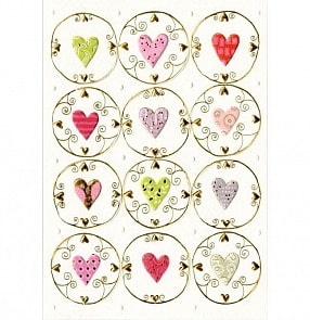 Открытка – Сердца и арабески (Turnowsky, MO5831k)