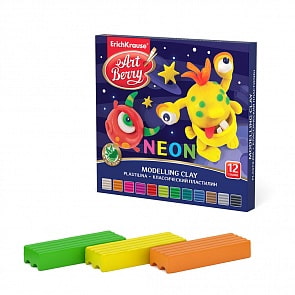 Пластилин классический - ArtBerry с Алоэ Вера Neon, 12 цветов, 180 г (ErichKrause, 46982ЕК)