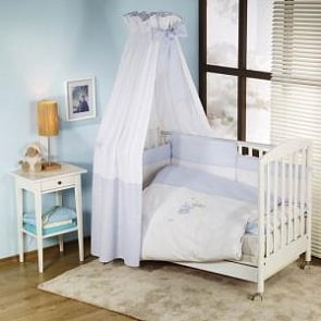 Комплект Nino ELEFANTE 6 предметов,бампер удлинённый, цвет голубой