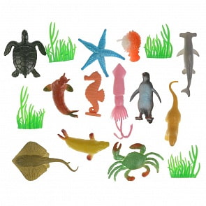 Набор из пластизоля – Водные обитатели, 12 фигурок (Играем вместе, 832A) (ассортимент)