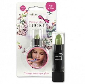 Lucky помада, меняющая цвет на розовый, базовый цвет: зеленый, на блистере (1toy, Т11943)