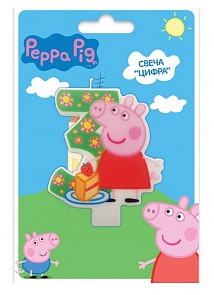 Свеча объемная 3 года Peppa Pig (Росмэн, 29735ros)