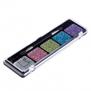 Гель-тени для век с блестками яркие цвета: фиолетовый, бирюзовый, золотистый, бордовый, серебристый, 4,5 г (Lukky, Т15392)