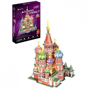 3D-пазл – Собор Василия Блаженного с подсветкой, Россия, свет (CubicFun, L519h)
