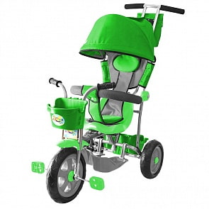 Л001 3-х колесный велосипед Galaxy - Лучик с капюшоном зеленый (RT, 5595RT)