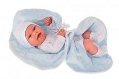 Кукла-младенец – Эва на голубом одеяльце, 33 см (Antonio Juans Munecas, 6025B)