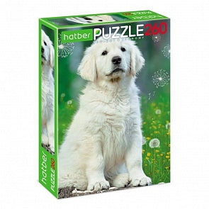 Пазлы Eco 260 элементов – Белый щенок (Hatber, 260ПЗ4-21021)
