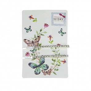 Набор заколок для волос Lukky Fashion – Невидимки с кристаллами, 2 штуки (Lukky, Т18469)