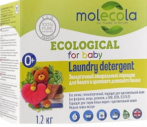 Порошок для стирки детского белого/цветного белья, 1.2 кг. (Molecola, 114-9127)