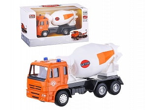 Инерционная металлическая бетономешалка, белая, 19 x 5 x 8 см., 1:54 (Play Smart, Р49211)