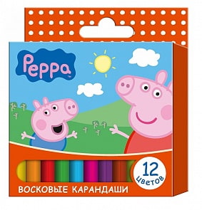 Восковые карандаши «Свинка Пеппа» 12 цветов (Росмэн, 25623ros)