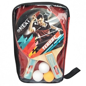 Набор для настольного тенниса с 2 ракетками и 3 шариками, с чехлом (Next, NTS-802sim)
