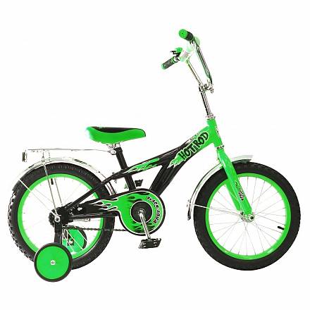 Двухколесный велосипед Hot-Rod, диаметр колес 16 дюймов, зеленый 