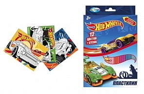 Пластилин Hot Wheels, 12 цветов, картинка, стек (Centrum, 88620)