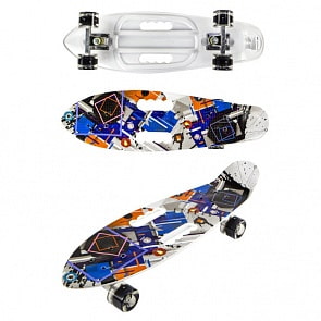 Скейт с пластиковыми колесами Pu со светом 60 х 45 мм, алюминиевые траки, 2 ручки для переноски, 67 х 20 х 15 см (Navigator, Т17044)