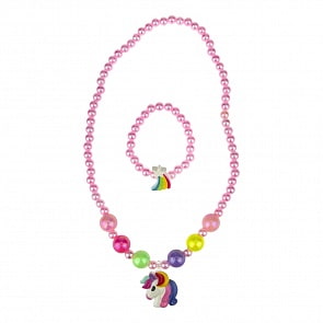 Набор украшений - Unicorn Bijou, 2 предмета: светло-розовые бусы единорог, браслет звездочка (1Toy, Т19141)