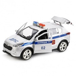 Металлическая инерционная машина - Kia Sportage, 12 см, Полиция (Технопарк, SPORTAGE-POLICE)