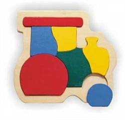 Контур, деревянная рамка - Паровоз (Wooden Toys, D154) - миниатюра