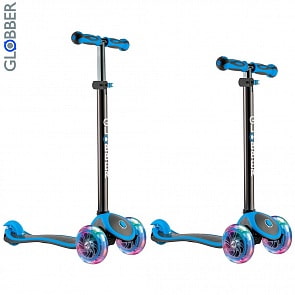 Самокат 442-130 Globber Primo Plus Titanium с 3 светящимися колесами Neon Blue (Y-Scoo Globber, 6486RT) Самокат 442-130 Globber Primo Plus Titanium с 3 светящимися колесами Neon Blue (Y-Scoo Globber, 6486RT)