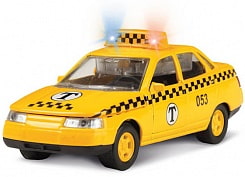 Инерционная металлическая машина Lada 2110 - Такси, свет, звук 1:43 (Технопарк, CT10-110-7)