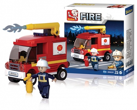 Конструктор - Пожарная машина, с фигуркой, 82 детали 