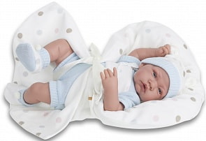 Интерактивная кукла Санти в голубом, озвученная, 40 см. (Antonio Juan Munecas, 3355B)