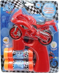 Пистолет Мы-шарики! - Мотоцикл с мыльными пузырями, свет, звук (1Toy, Т15064) (ассортимент)