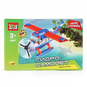 Конструктор – гидросамолет из серии «Легко сложить», 120 деталей (Играем вместе, BB-8887-Rsim)