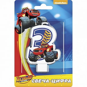 Свеча-цифра №3 - Вспыш, 8 см (Росмэн, 34995)