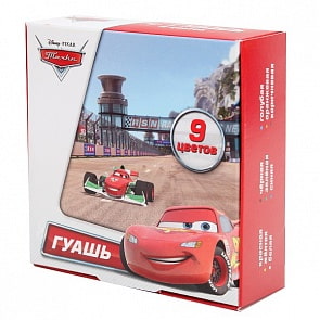 Гуашь «Дисней. Тачки» 9 цветов в баночках (Играем вместе, 9G-DCARsim)