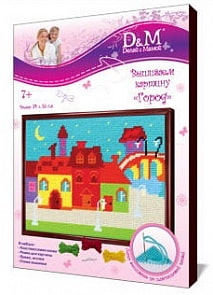 Набор для вышивания «Город» на пластиковой канве (Docha&Mama, 35605) Набор для вышивания «Город» на пластиковой канве (Docha&Mama, 35605)