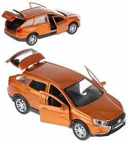Модель Lada Vesta SW Cross, золотая, 12 см, открываются двери, инерционная (Технопарк, VESTA-CROSS-GD)
