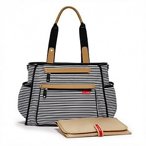 Сумка для мамы на коляску с аксессуарами - Черно-белая полоска (Skip Hop, SH 216008veg)