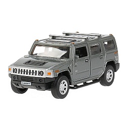 Машина Hummer H2 12 см темно-серая двери открываются металлическая инерционная (Технопарк, HUM2-12-GY) - миниатюра