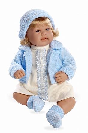 Мягкая кукла в голубой одежде Elegance, 45 см с кристаллом Swarowski 